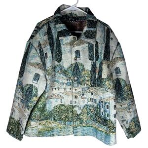 Rebel Vengeance Scenic Art Print Tapestry Jacket Men’s Size M